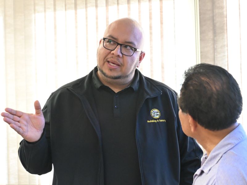 Agustin Martinez answers community questions during the 2nd Annual Building Glendale Together Forum in 2025