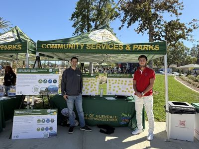 City staff at the OSCR Elements updates booth at the Fremont Park Reopening in later 2025.