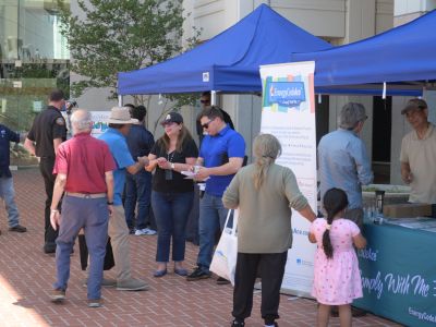 The community connects with construction industry vendors at the 2025 Building Safety Month vendor fair at the Glendale Civic Center.